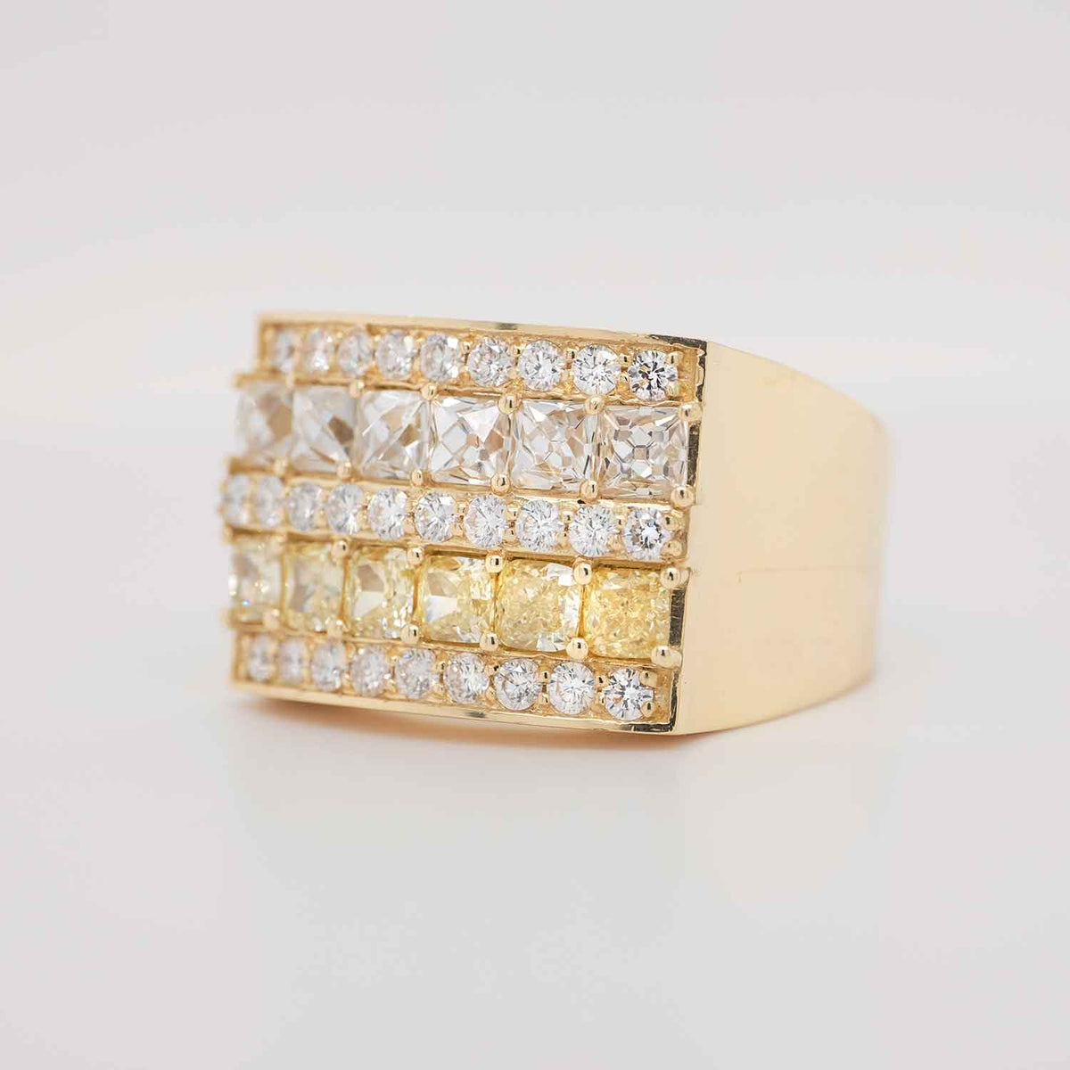 1.88 Carat Yellow Diamond Men's Wedding Band in 14k Yellow Gold