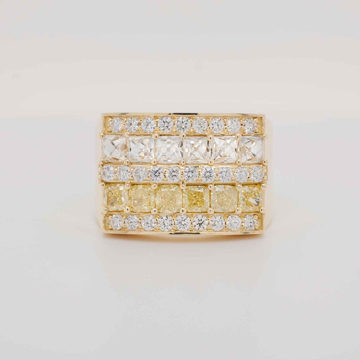 1.88 Carat Yellow Diamond Men's Wedding Band in 14k Yellow Gold