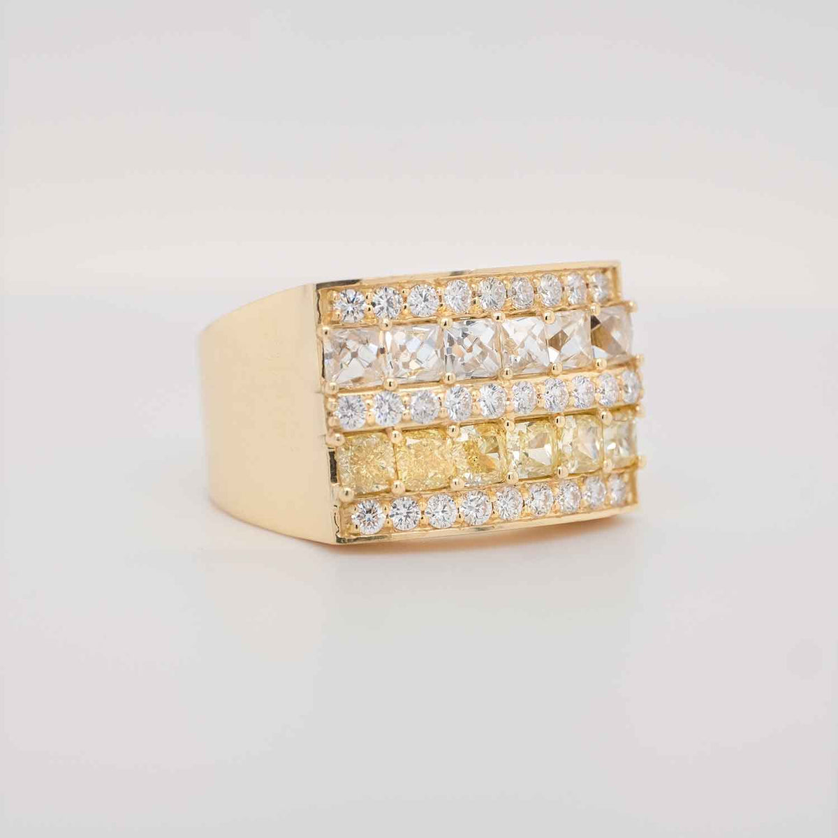 1.88 Carat Yellow Diamond Men's Wedding Band in 14k Yellow Gold