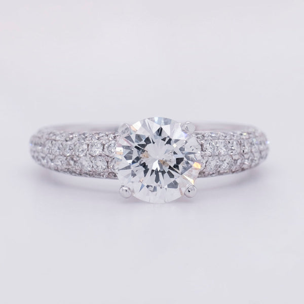 Round 1.33 Carat Diamond 14k Rose Gold Classic Engagement Ring (4mm)