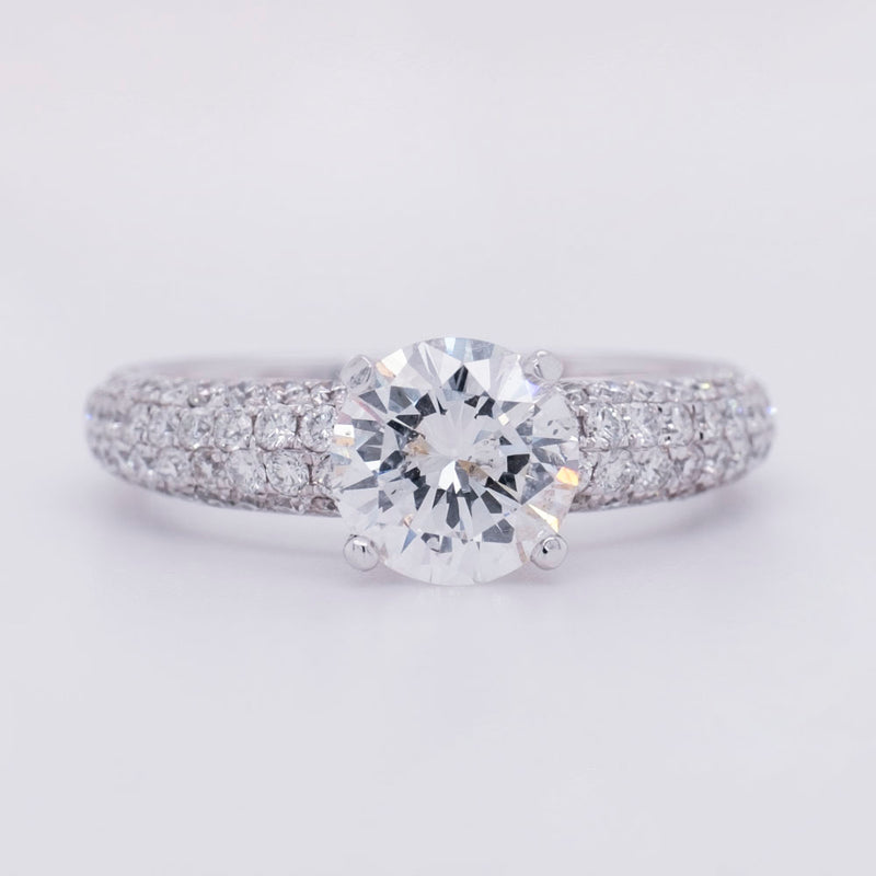 Round 1.33 Carat Diamond 14k Rose Gold Classic Engagement Ring (4mm)