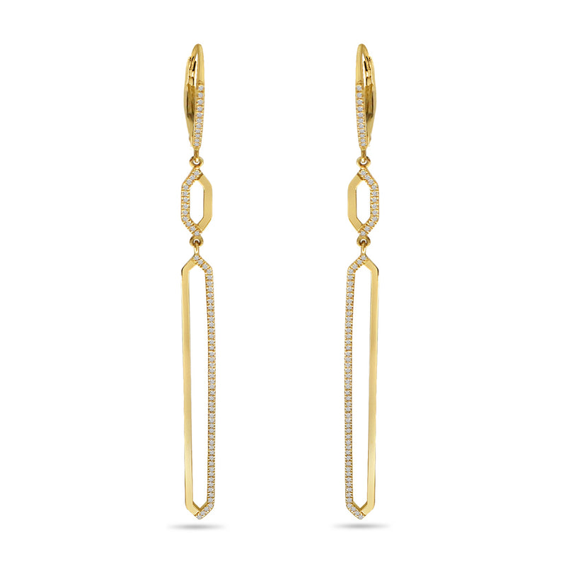 0.43 Carat Diamond Brevani Earrings in 14k Yellow Gold