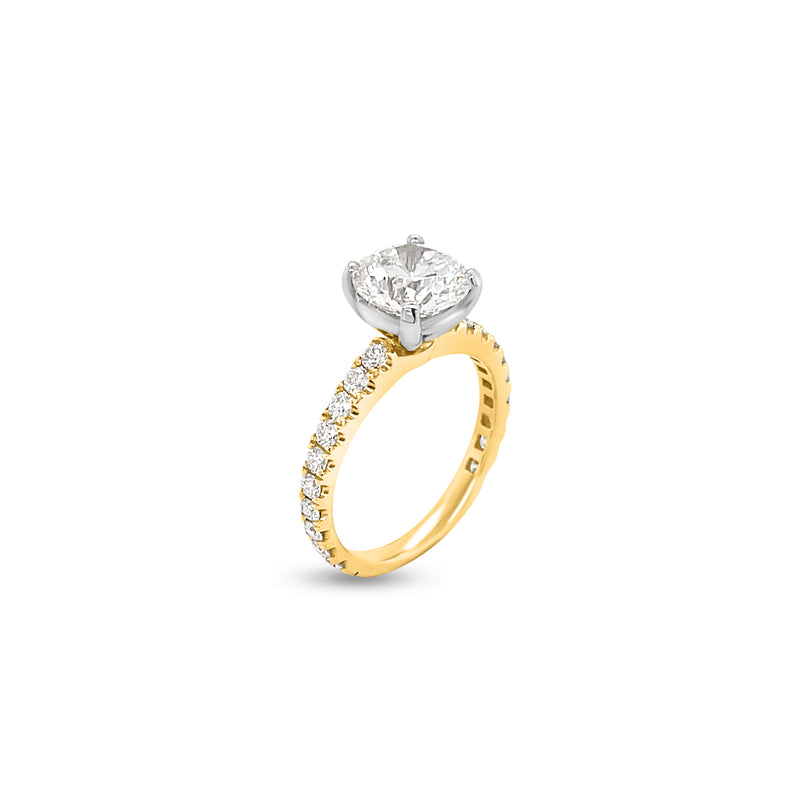 2.05 Carat Diamond Engagement Ring in 14k Two-Tone Gold