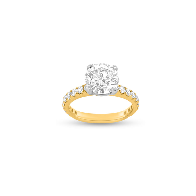 2.05 Carat Diamond Engagement Ring in 14k Two-Tone Gold