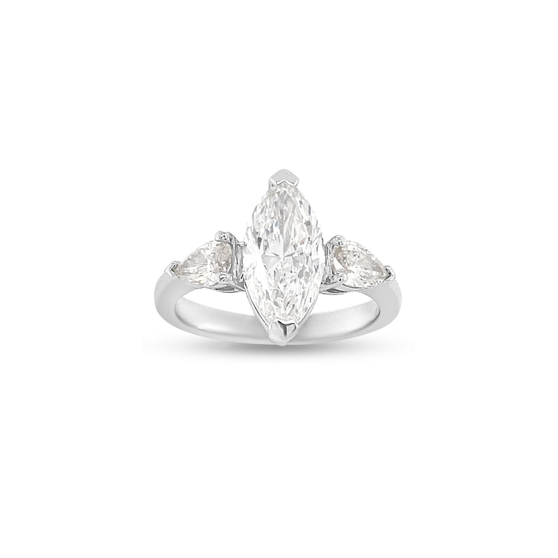 2.01 Carat Marquise Diamond Engagement Ring in 18k White Gold
