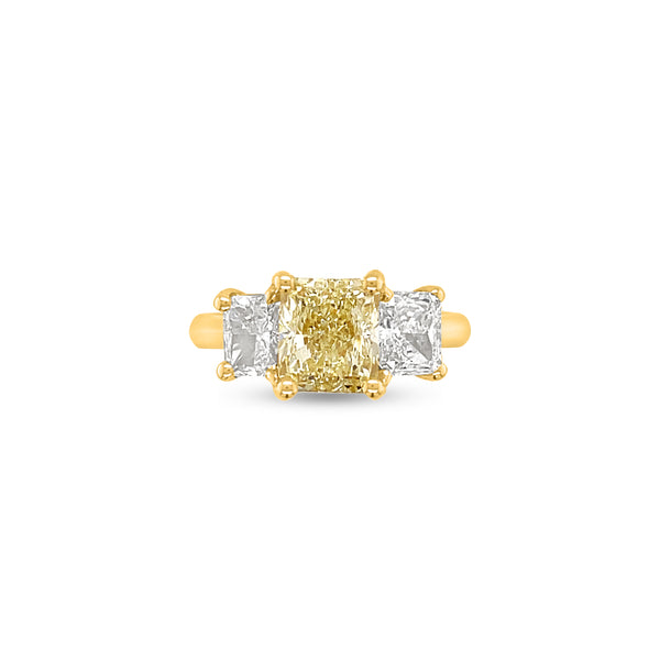 2.20 Carat Yellow Diamond Ring in 14k Yellow Gold