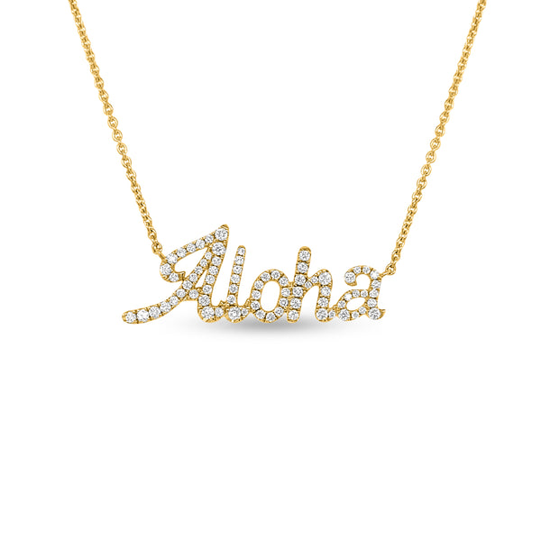 0.50 Carat Diamond "Aloha" Necklace in 14k Yellow Gold