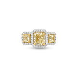 2.96 Carat Yellow Diamond Ring in 14k-18k Two-Tone Gold