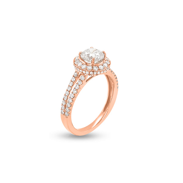 1.01 Carat Diamond Engagement Ring in 14k Rose Gold
