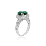 3.12 Carat Emerald Gemstone Ring in 14k White Gold