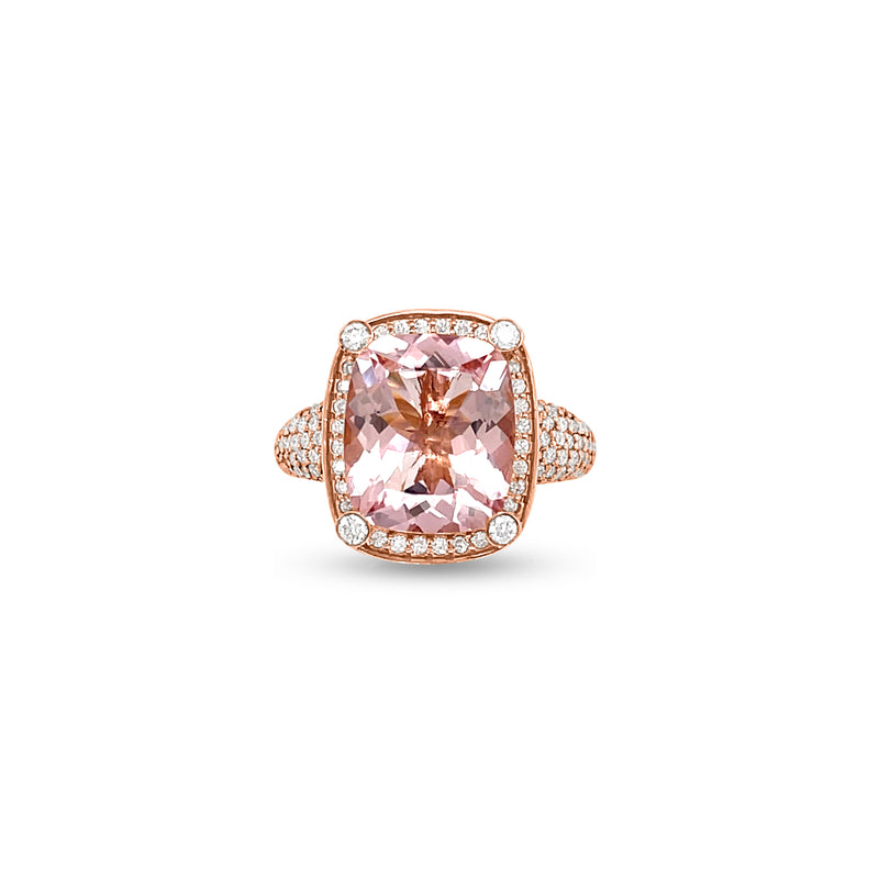 7.44 Carat Morganite Gemstone Ring in 14k Rose Gold