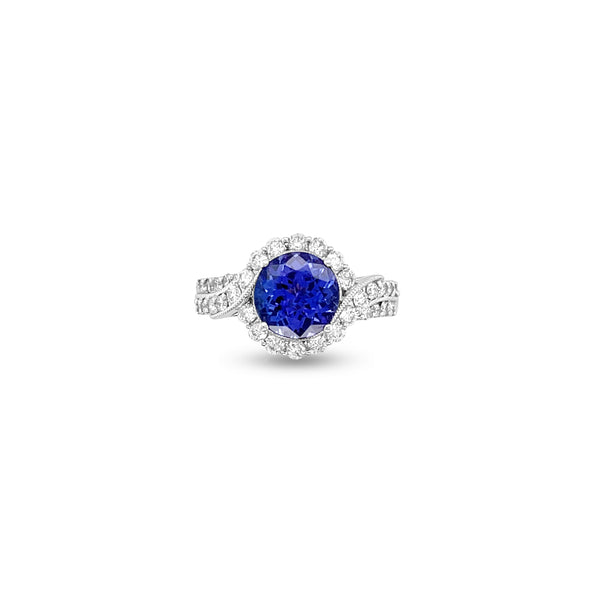 1.90 Carat Tanzanite Gemstone Ring in 14k White Gold