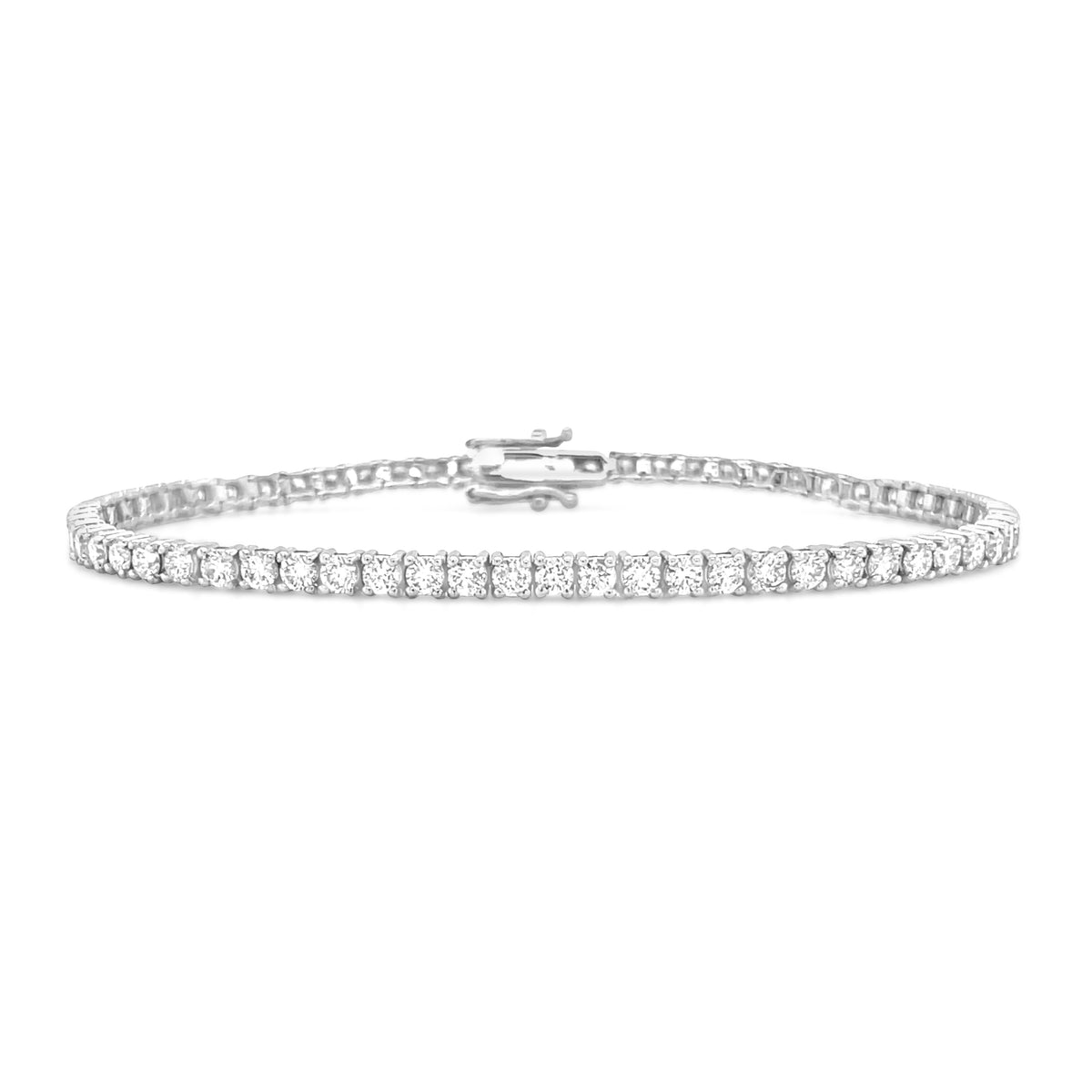 4.07 Carat Diamond Tennis Bracelet in 14k White Gold