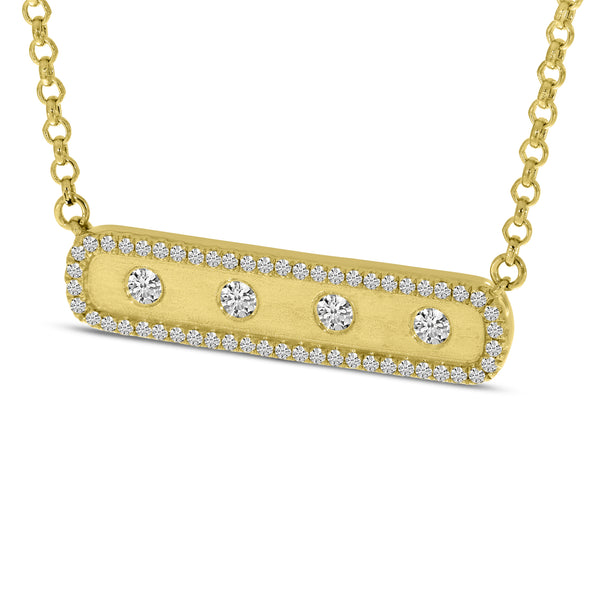 0.28 Carat Diamond Brevani Necklace in 14k Yellow Gold